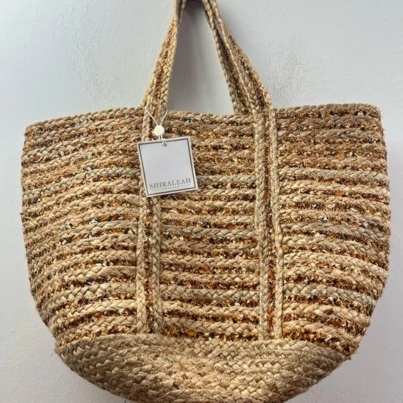 Shiraleah Tan Woven Tote Bag - Picture 6 of 14